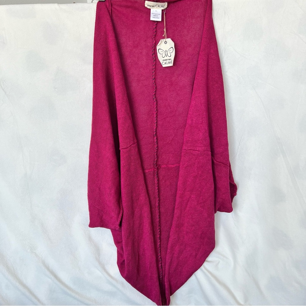 JOHNNY WAS CALME Women’s M/L Organic Linen Open Front NWT